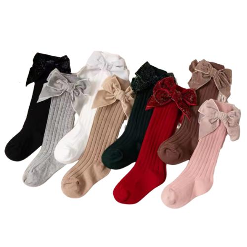 Calceta larga moño brillo