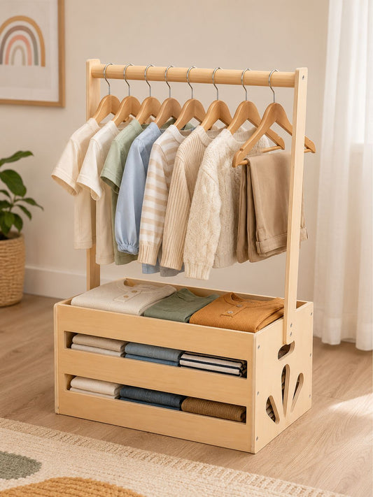 Cesta de almacenamiento de madera