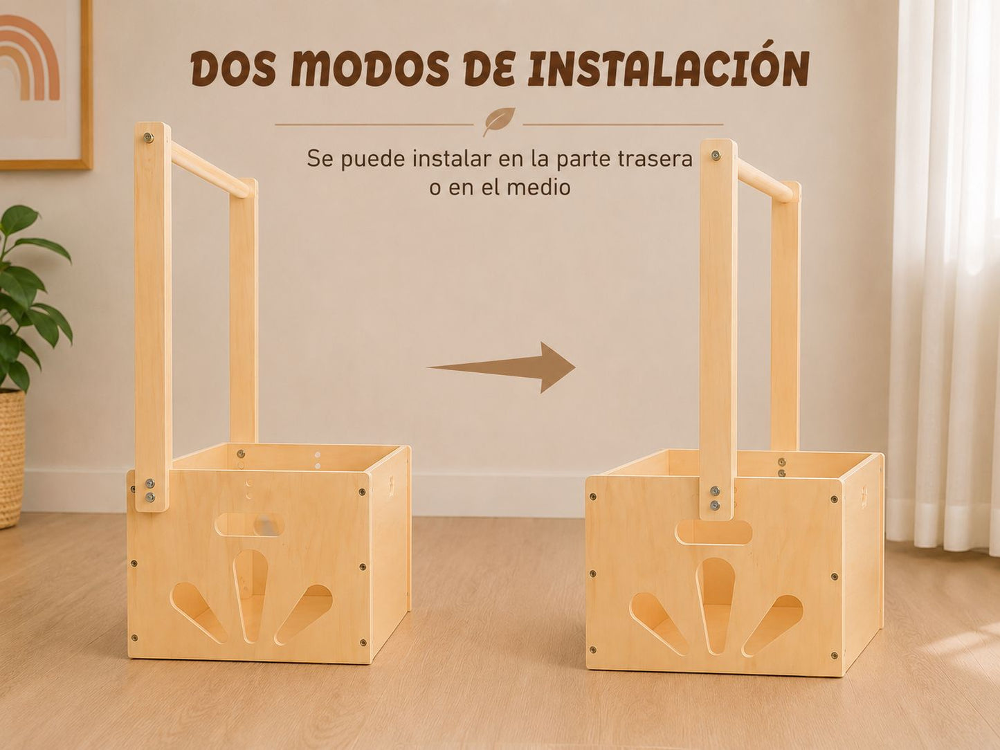 Cesta de almacenamiento de madera