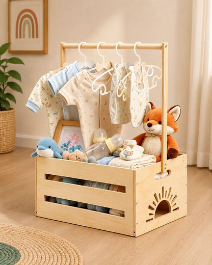 Cesta de almacenamiento de madera